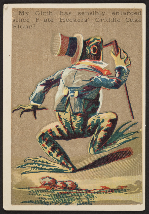 Trade card for Heckers' Self-Raising Griddle Cake Flour, 209 State ...