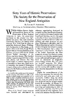 Picture of Sixty Years of Historic Preservation : The Society for the Preservation ...