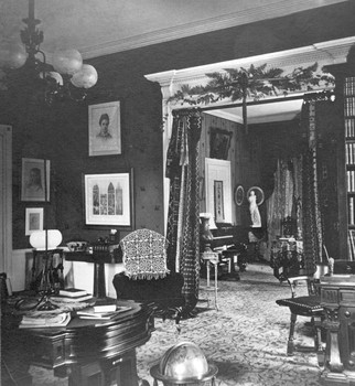 Alexander House, Springfield, Mass., Library., Parlor.. | Historic New ...