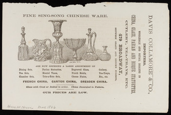 Advertisement for Davis Collamore & Co., importers, wholesale and