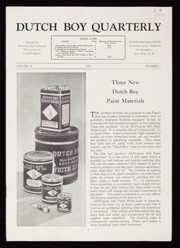 Dutch Boy quarterly, volume 11, number 1, National Lead Company, 111 ...
