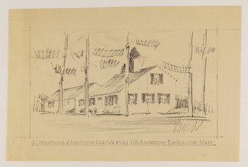 Dr. Francis House, Brookline, Massachusetts, 1879, Wm. Ralph Emerson, Architect. Hand Colored, 2024 Original Plan, Architecture, Vintage, Antique