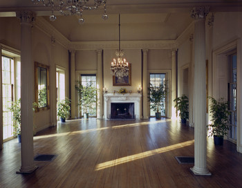 Ballroom with greens, Lyman Estate, Waltham, Mass. | Historic New England